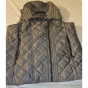 NWOT Andrew Marc New York Quilted Vest - Shiney Dark Silver Sz XL